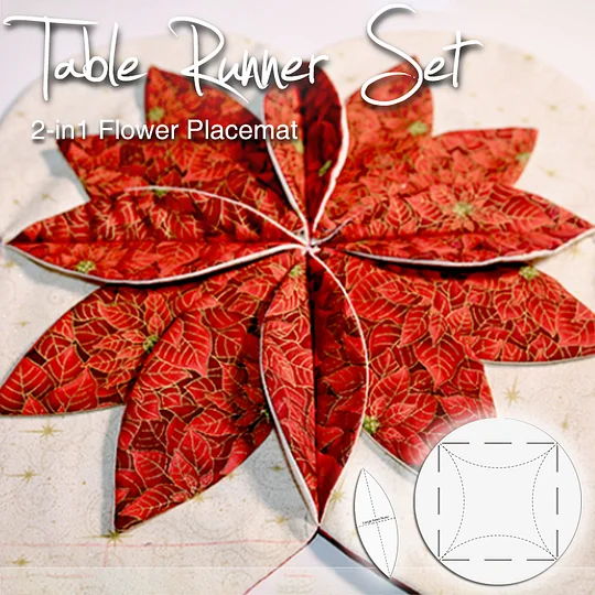 Composite Quilted Flower Placemat 2PCS SET With Instructions