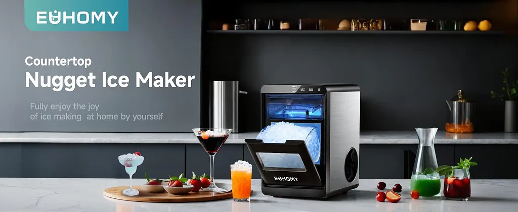 【Super Brand Day】EUHOMY Nugget Ice Maker Countertop, 35Lbs/24H&44Lbs/24H Pebble Ice Maker Machine, Self-Cleaning Pellet Ice Machine with Ice Scoop&basket, Sonic Countertop Ice Machine for Home/Kitchen/Office(Black) 【Super Brand Day】EUHOMY Nugget Ice Maker Countertop, 35Lbs/24H&44Lbs/24H Pebble Ice Maker Machine, Self-Cleaning Pellet Ice Machine with Ice Scoop&basket, Sonic Countertop Ice Machine for Home/Kitchen/Office(Black)