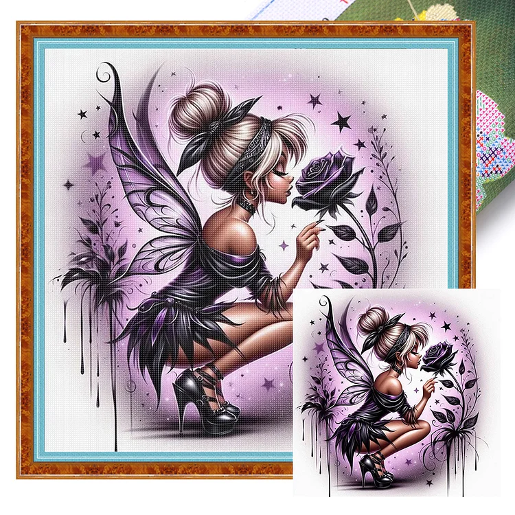 【Huacan Brand】Elf 45*45cm 11CT Stamped Canvas Cross Stitch gbfke