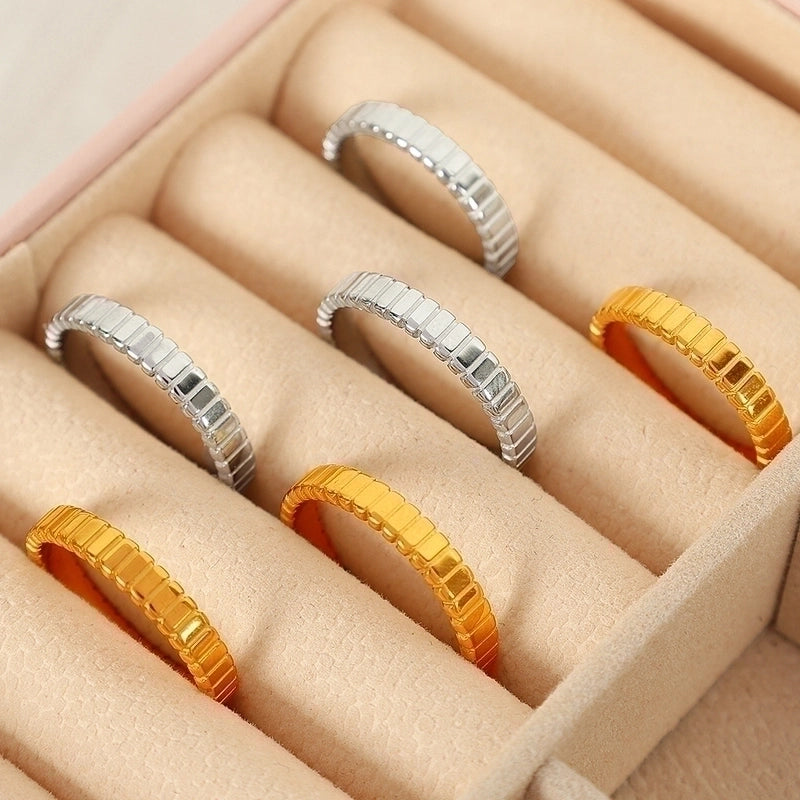 Titanium Steel Minimalist Geometric Plating Rings