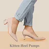 Women's 2 Inch Pumps Kitten Heels Closed Pointed Toe Low Heels Casual Shoes