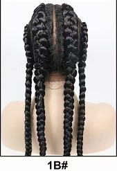 Black Ladies Front Lace Synthetic Four Braid Wig