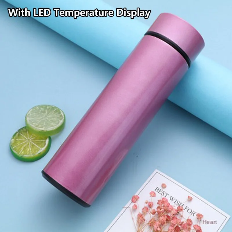 500ML Intelligent Thermos Vacuum Flasks for Tea Water Coffee Thermo Bottle Cup Temperature Display Stainless Steel Thermal Mug