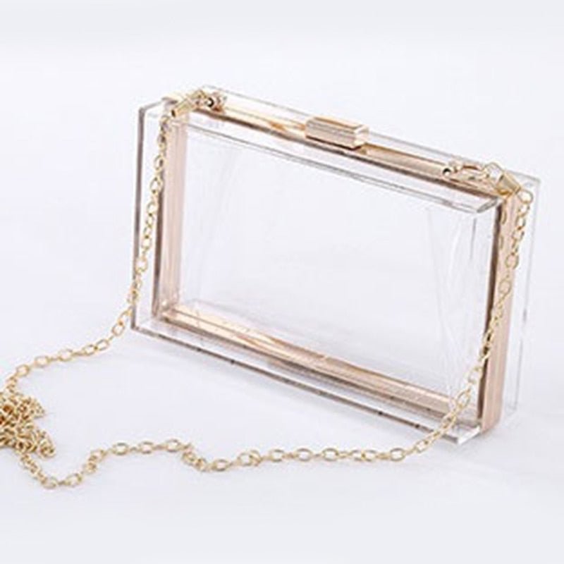 Transparent Ladies Bag 2021 Acrylic Color Box Brand Ladies Evening Dress Portable Messenger Bag Wedding Female Clutch Bag