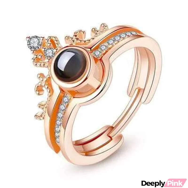 100 Languages Love Crown Shaped Detachable Ring