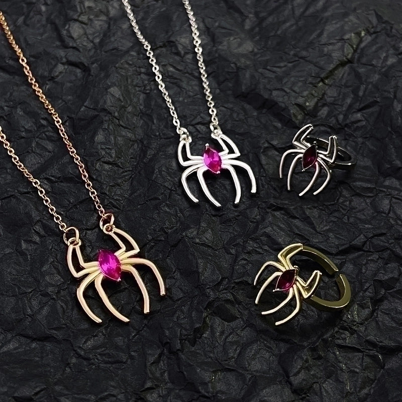 Funny Spider Alloy Plating 14k Gold Plated Silver Plated Halloween Women’s Jewelry Set