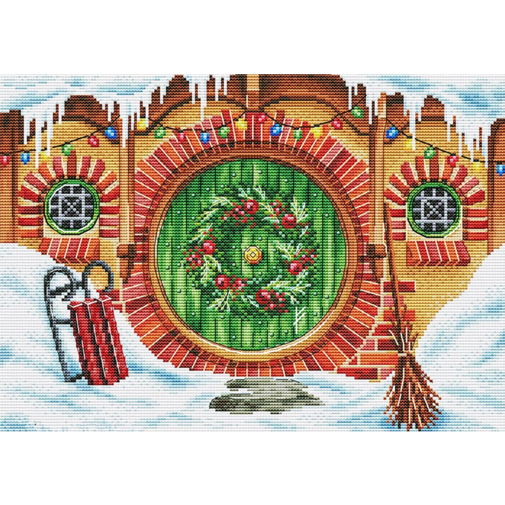 

Cabin Scenery - 14CT Counted Cross Stitch - 45*32CM, 501 Original
