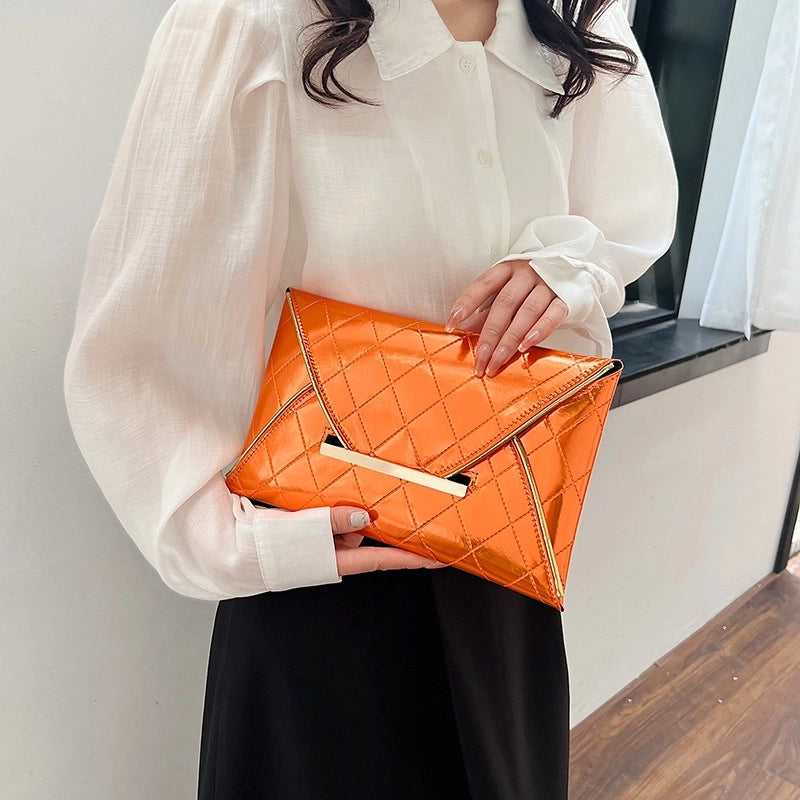 Women’s Solid Color Lingge Pu Leather Flip Cover Wallets