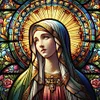 Diamond Painting-DIY Full Round Drill Stained Glass Art Virgin Mary