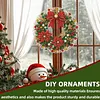 Xmas Red Flower Wreath 2D Flat DIY Diamond Painting Pendant 9.84x9.84in