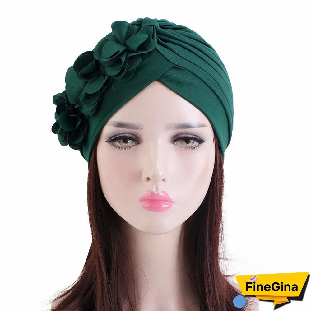 Women's Solid Color Wedding Flower Boho Baotou  Hat