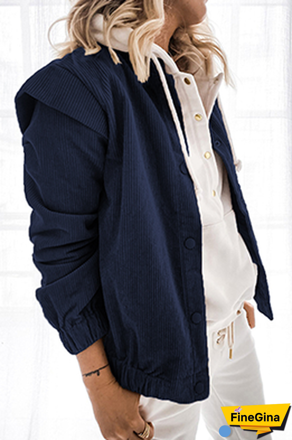 Casual Solid Split Joint Buckle Turndown Collar Outerwear