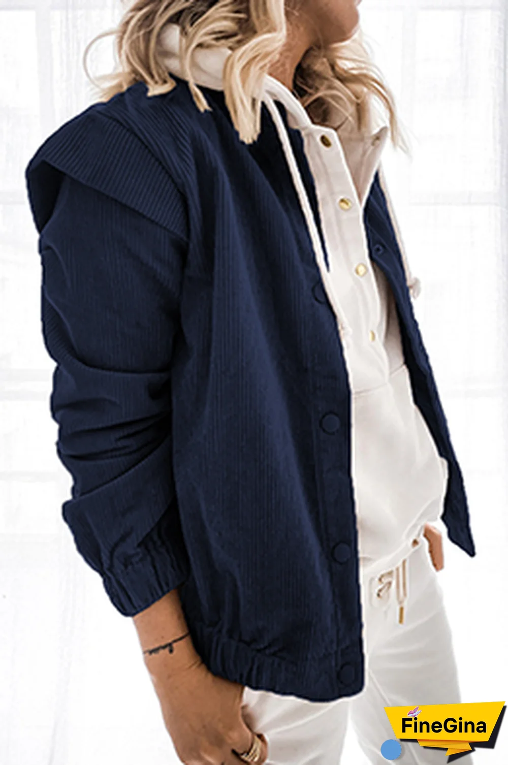 Casual Solid Split Joint Buckle Turndown Collar Outerwear