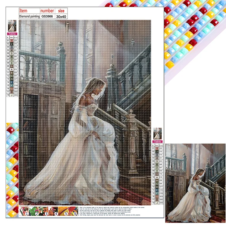 Oil Painting Bride 30*40CM (Canvas) Full Square Drill Diamond Painting gbfke