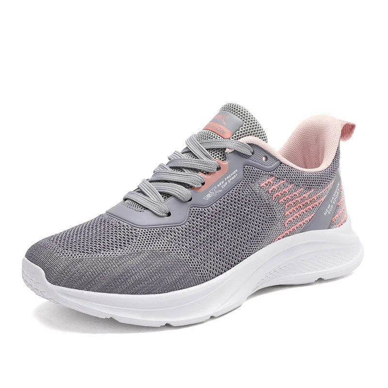 Qengg Sports Shoes Women's 2022 New Korean Breathable Lightweight Running Travel Shoes Fashion Mesh Ladies Casual Shoes Tennis Female