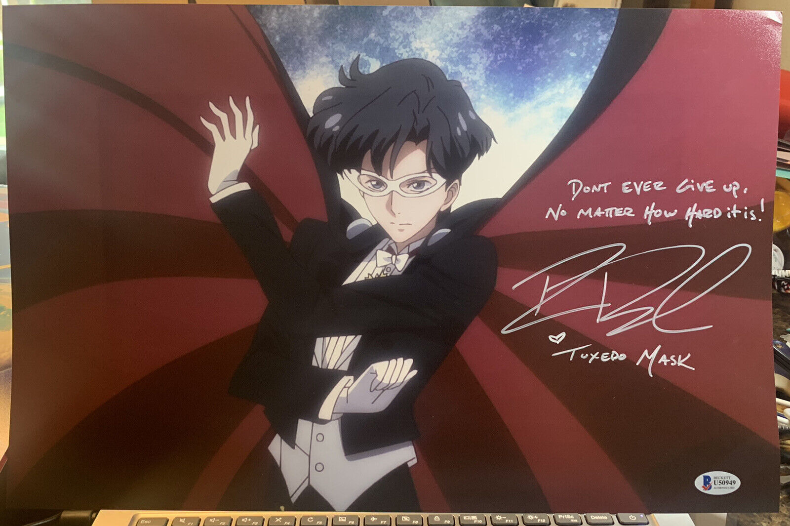 Robbie Daymond Tuxedo Mask SIGNED 11x17 Photo Poster painting Print Sailor Moon Beckett COA D4