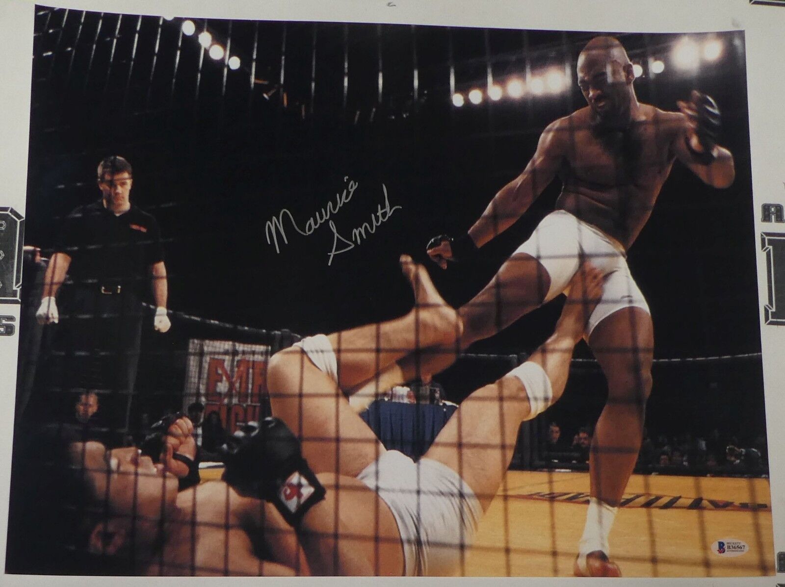 Maurice Smith Signed 16x20 Photo Poster painting BAS Beckett COA UFC Extreme Fighting 4 Picture