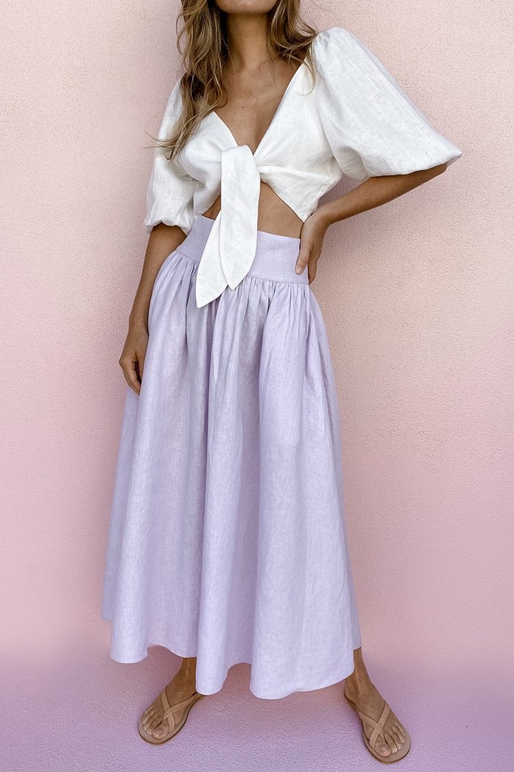 Short Sleeve Top Maxi Skirt Set