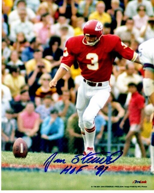 Jan Stenerud Signed - Autographed Kansas City Chiefs 8x10 Photo Poster painting with Certificate