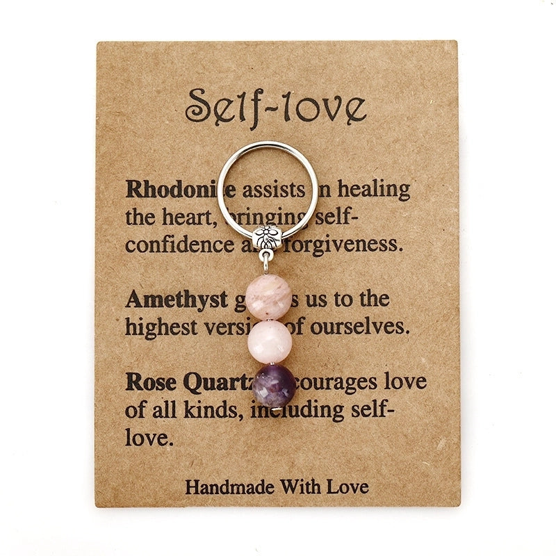 Minimalist Color Block Beaded Beaded Keychain