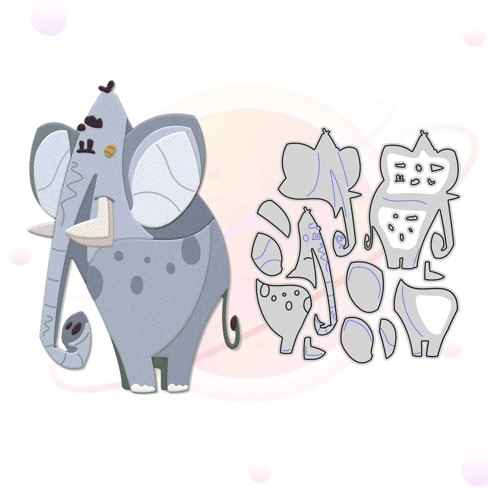 Elephant Metal Cutting Dies Template for DIY Scrapbooking Animal Stencil Diary Photo Album Craft Paper Card Decorative Cut Dies