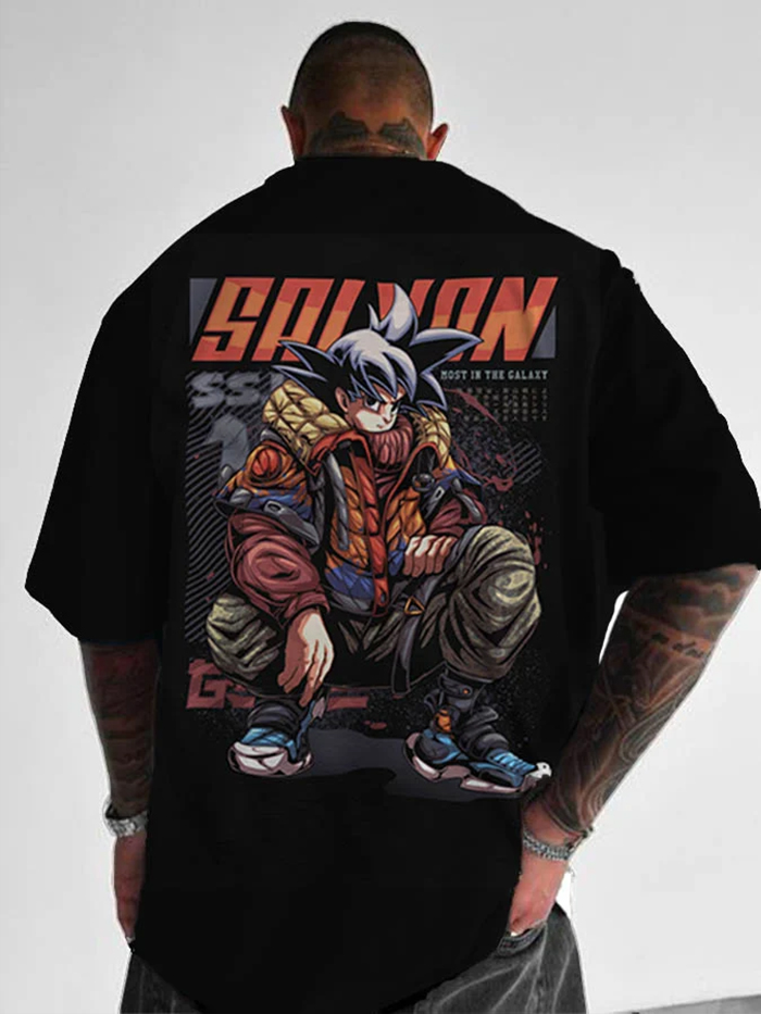 Oversized Loose Anime Large Print T-Shirt