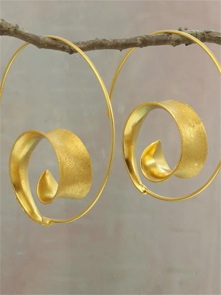Leaves Inspired Spiral Earrings