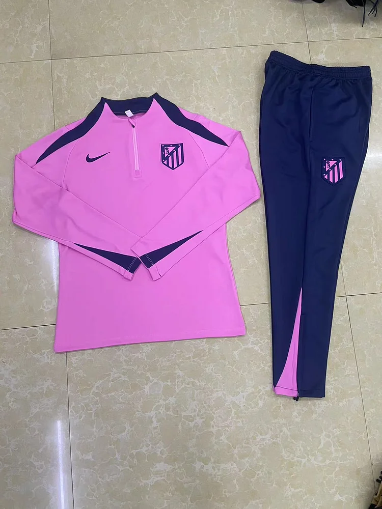 24-25 Atletico Madrid Half Zip Long Sleeve Training Jersey Pink