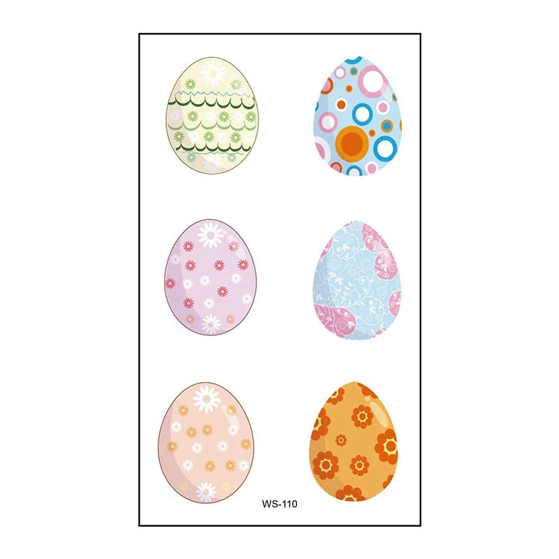 Cross-border creative cartoon waterproof sweat egg child cute rabbit egg tattoo sticker Easter tattoo sticker