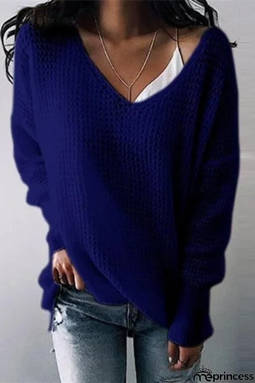 V Neck Loose Sweater