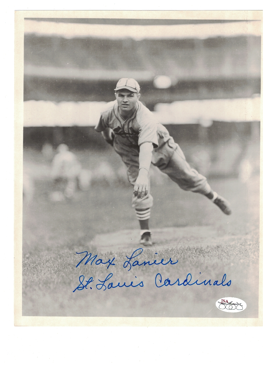 Max Lanier St. Louis Cardinals Signed 8x10 Photo Poster painting JSA Sticker Only