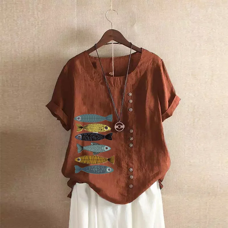 Casual Short Sleeve Large T-shirt