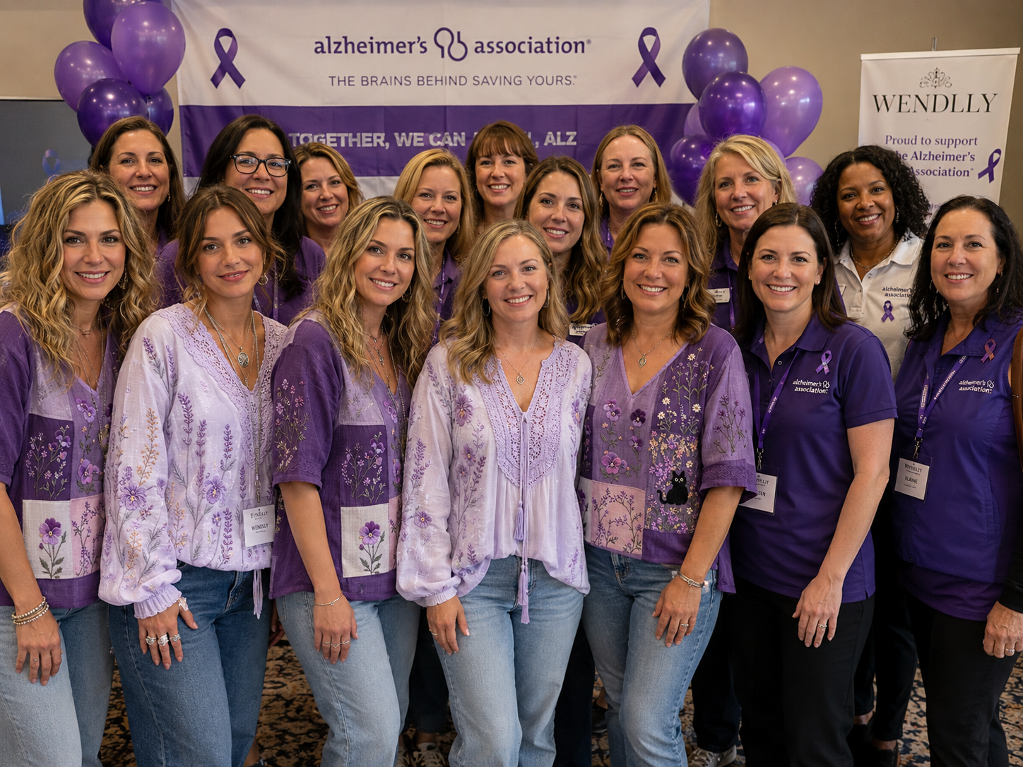 Wendlly team members participating in Alzheimer's awareness and community support