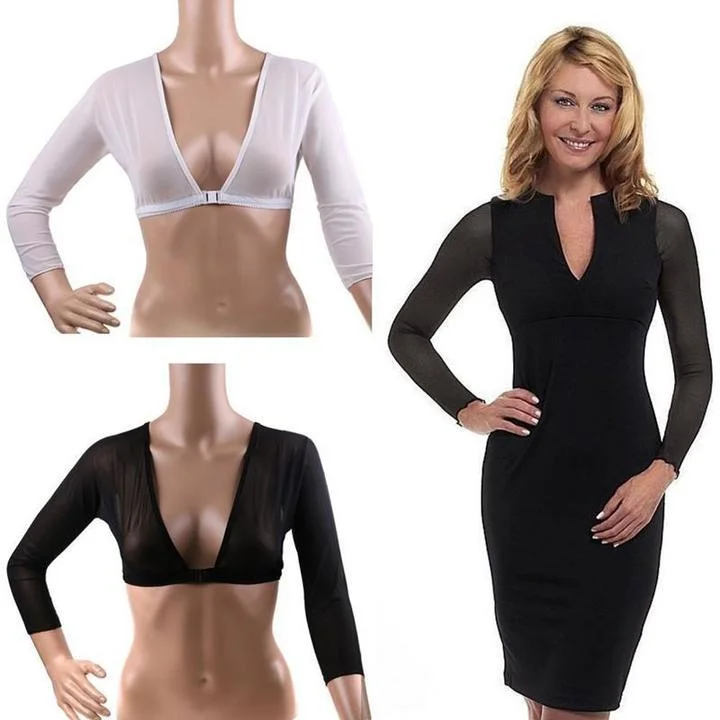 fashion women long sleeve transparent mesh sheer