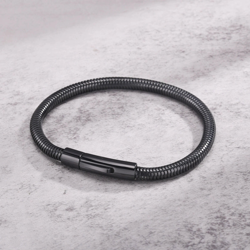 Minimalist Solid Color 201 Stainless Steel Buckle 18K Gold Plated Men’s Bracelets