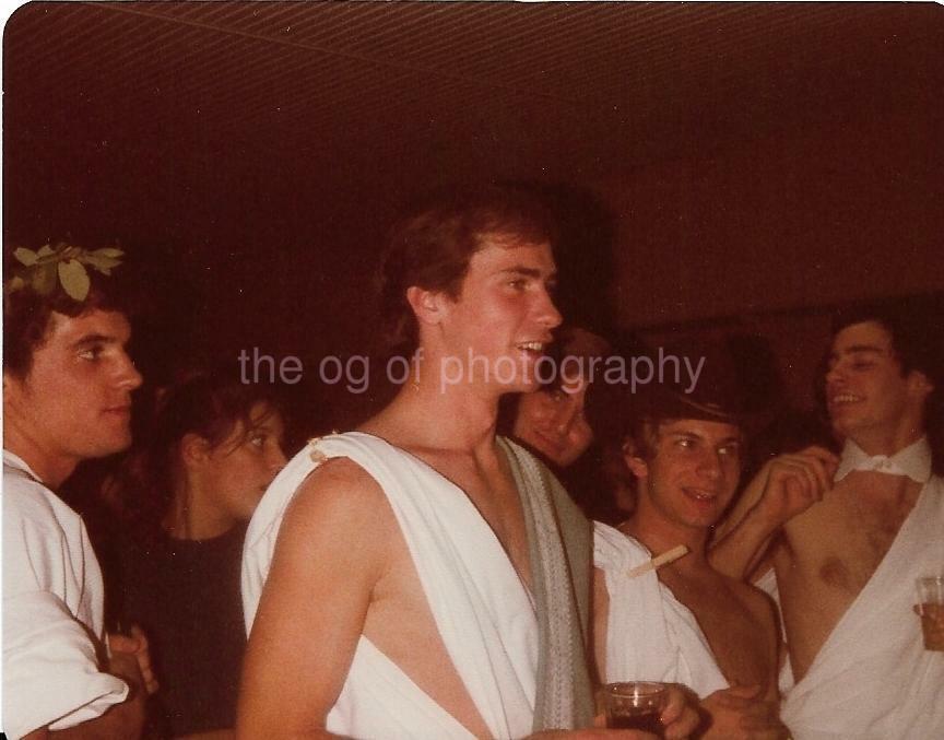 Toga Party FOUND Photo Poster paintingGRAPH ColorOriginal Snapshot VINTAGE 02 30