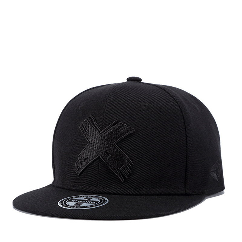 New X Embroidery Flat Brim Baseball Cap / TECHWEAR CLUB / Techwear