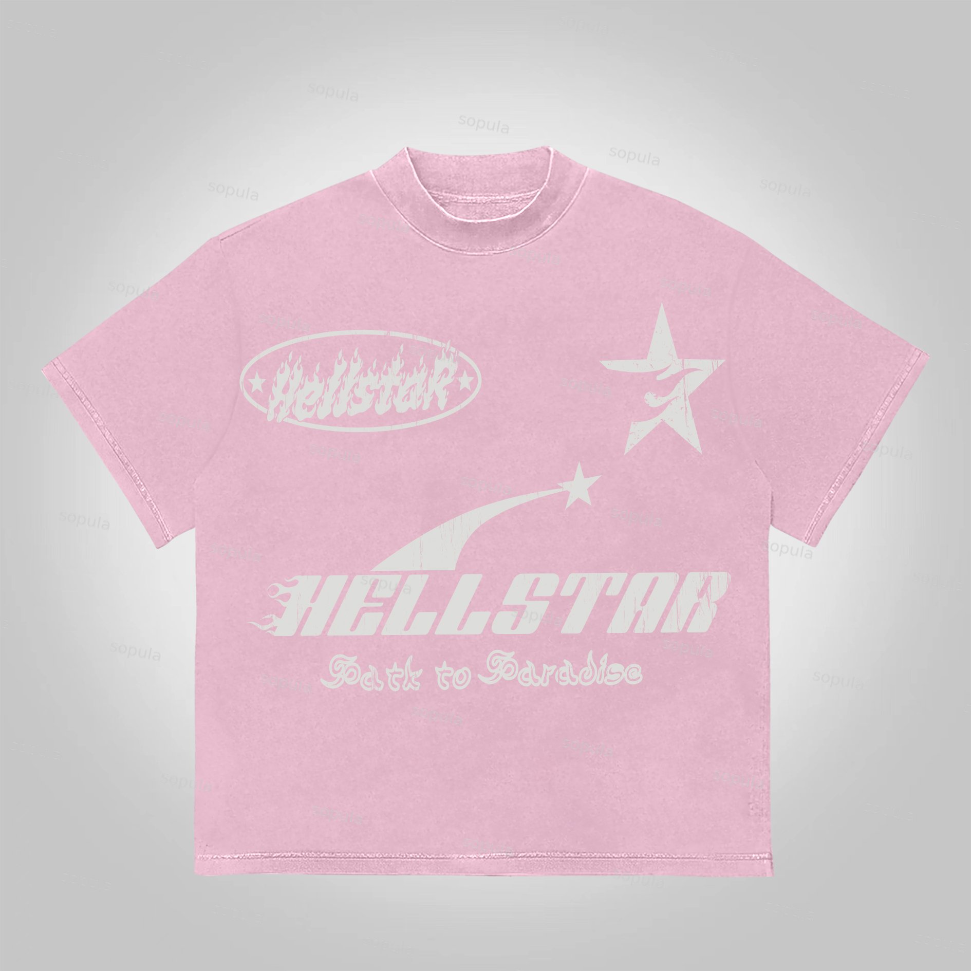 Sopula Hell Vintage Star Graphics Cotton T-Shirt - Sopula｜Premium Graphic Tees & Graphic Clothing