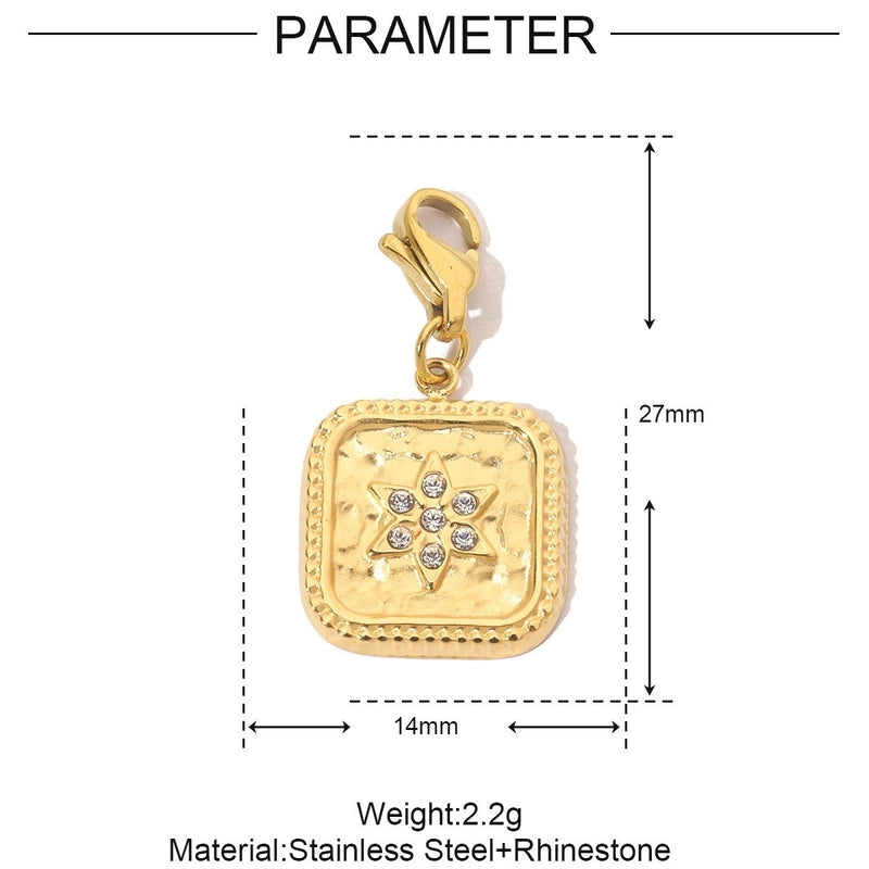 3 PCS/Package Titanium Steel Rhinestones Sun Moon Pendant Jewelry Accessories