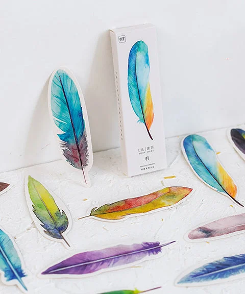 30 Sheets Feather Style Paper Bookmarks