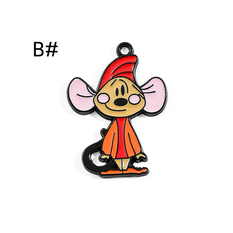 10/30pcs Cartoon Series Princess Fairy Tale Mouse Friend Charm Enamel Animal Charm Pendant Bracelet DIY Earring Necklace Key Chain Jewelry Accessories