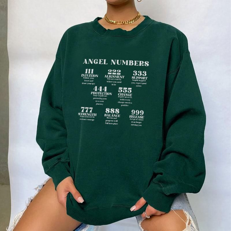   Angel Number  Print Women's Pullover Sweatshirt - Neojana