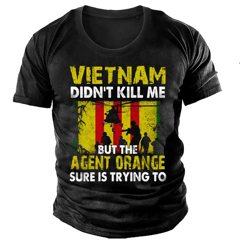 Vietnam Didn't Kill Me But The Agent Orange Sure Is Trying To Cotton T-Shirt-Compassnice®
