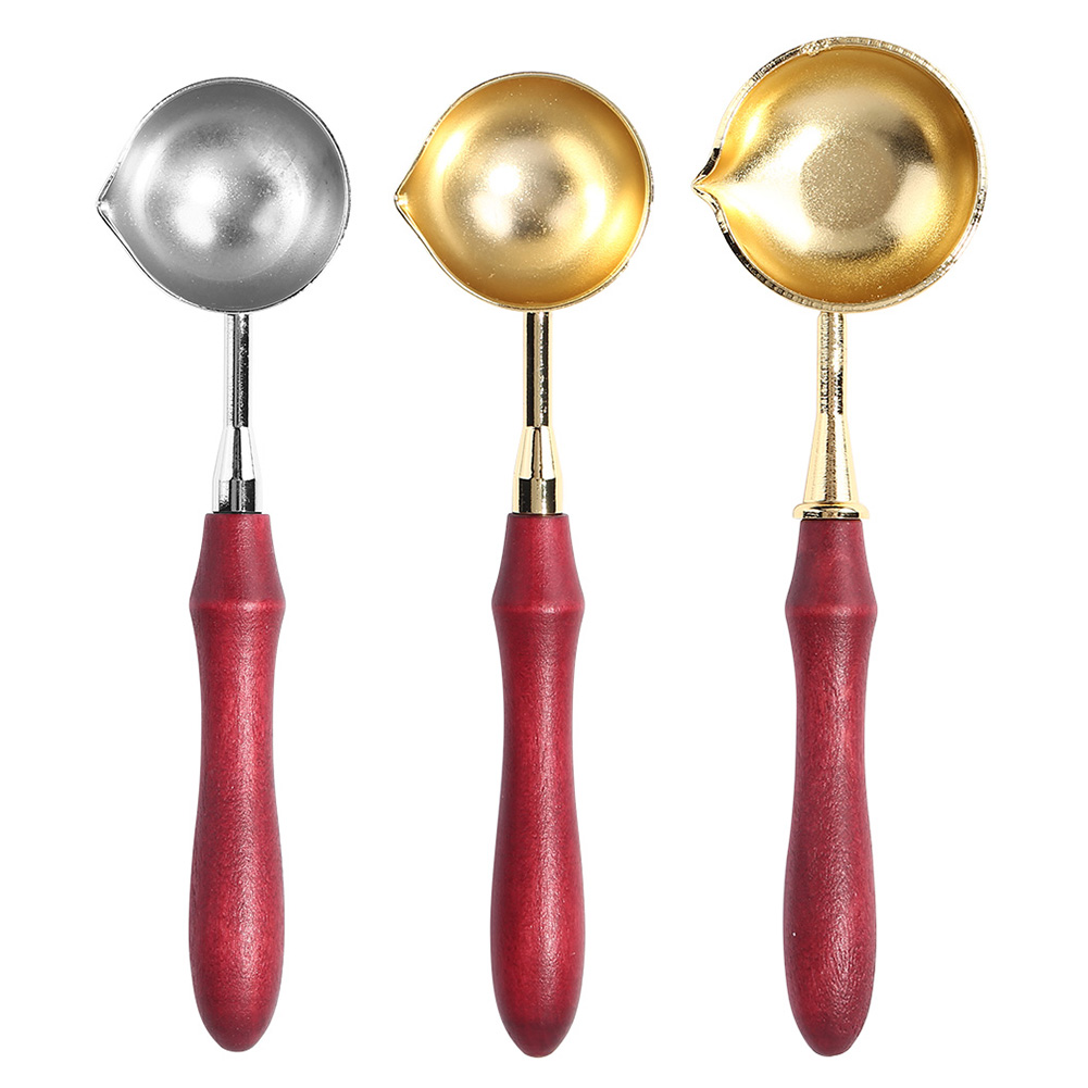 Wooden Handle Wax Seal Melting Furnace Spoon Melting Stove Stick Accessory