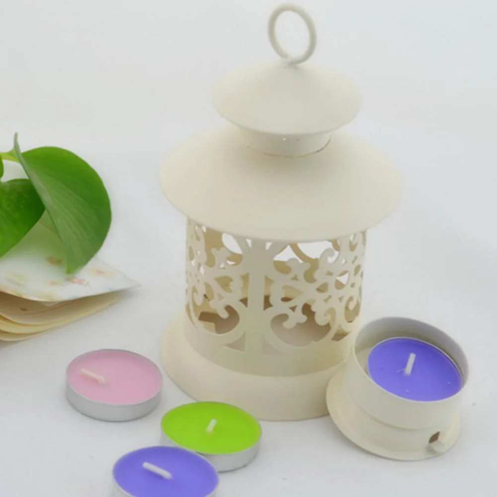 Hollow Hanging Bird Cage Candle Holder Candlestick Home Party Decor (White)