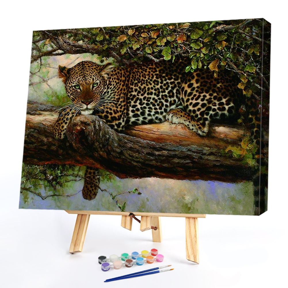 

40*50CM Paint By Numbers-Tree Leopard, 501 Original
