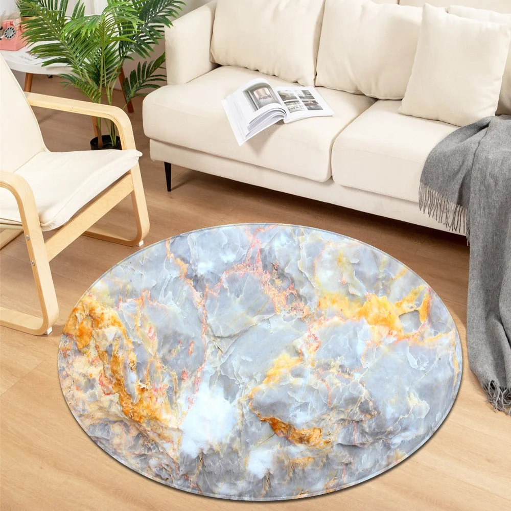 Modern Round Carpet Children Bedroom Bedside Mat Living Room Chair Large Carpet Home Kids Room Decorative Anti-Slip Floor Rugs