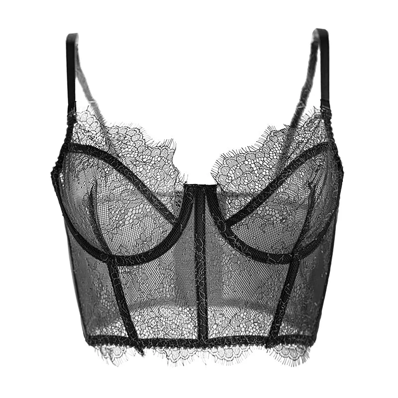 Sexy Transparent Lace Shaper Bra Women 's Underwear Embroidery Bralette Adjustable Strap Ultra-thin Sexy Top Ladies Lingerie