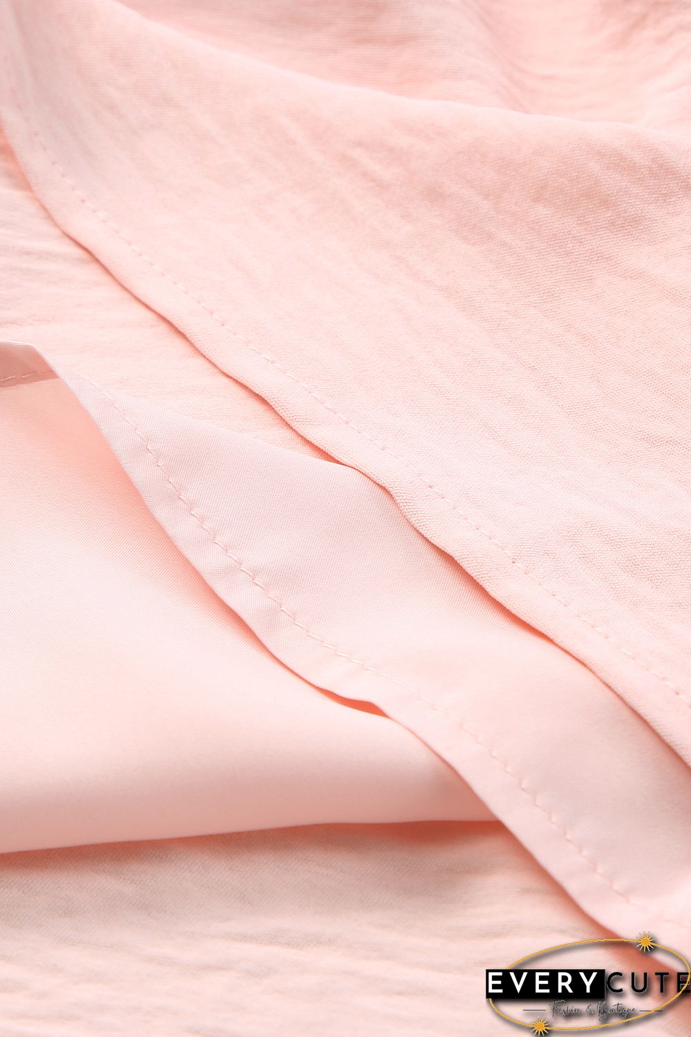 Pink Asymmetric Tie On Shoulder Sleeveless Top