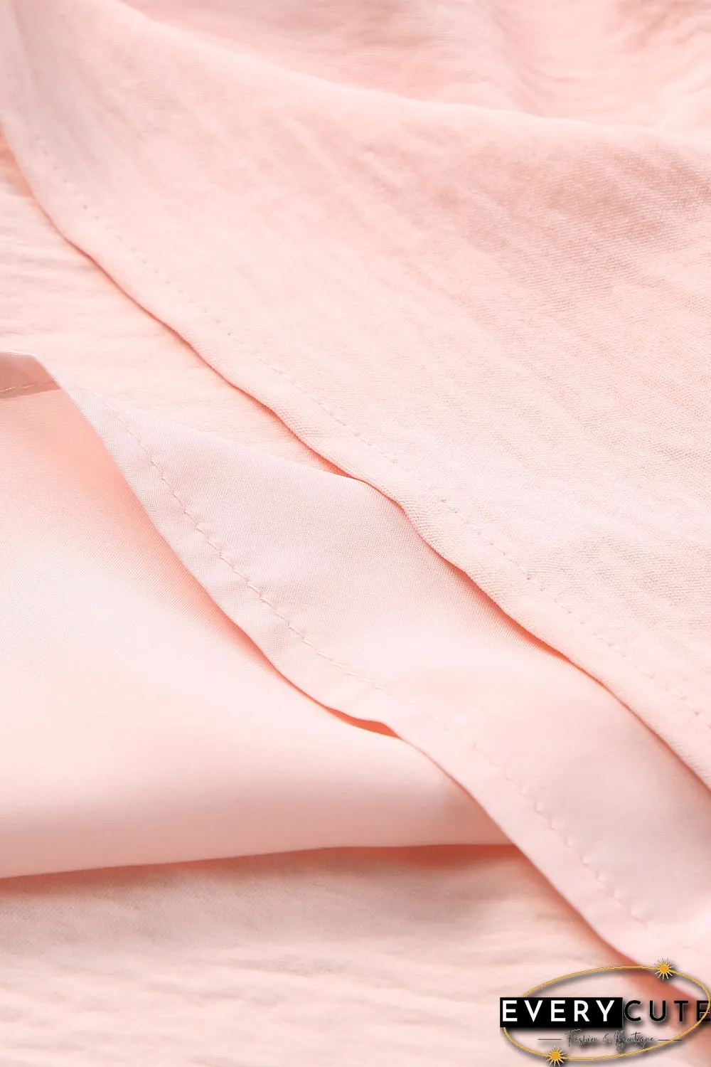 Pink Asymmetric Tie On Shoulder Sleeveless Top